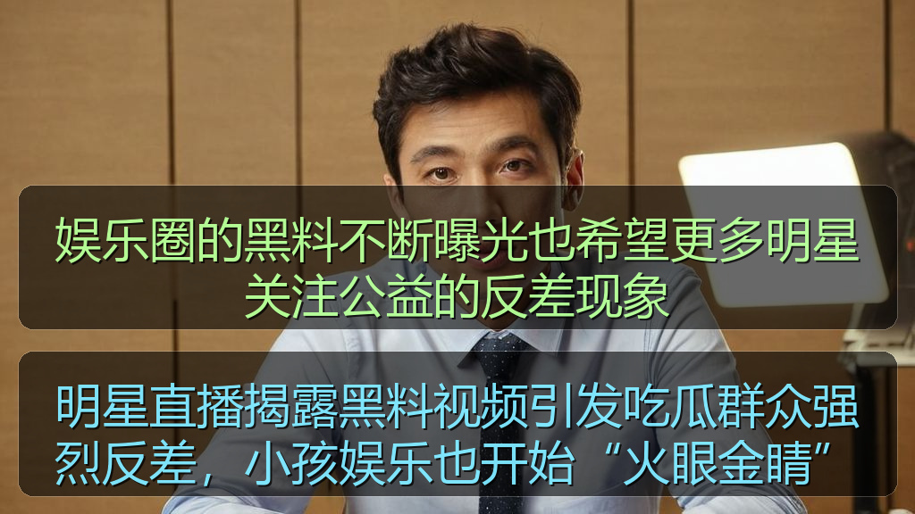 明星直播揭露黑料视频引发吃瓜群众强烈反差，小孩娱乐也开始“火眼金睛”